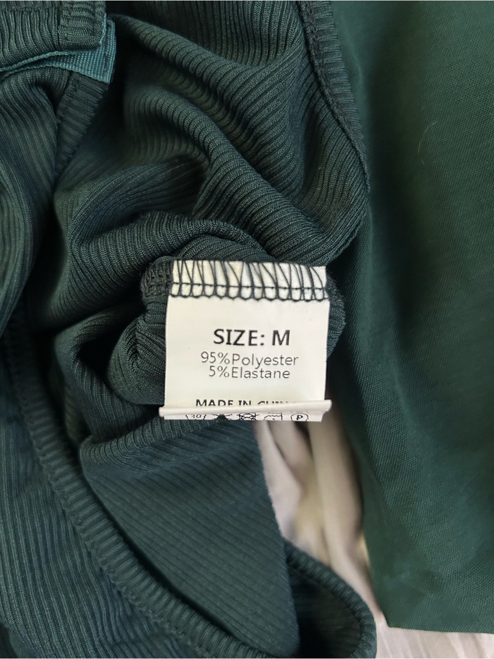 NWT Emerald Green Crochet-Lace Trim Long Sleeve Ribbed Bodysuit Size Medium - Picture 11 of 11